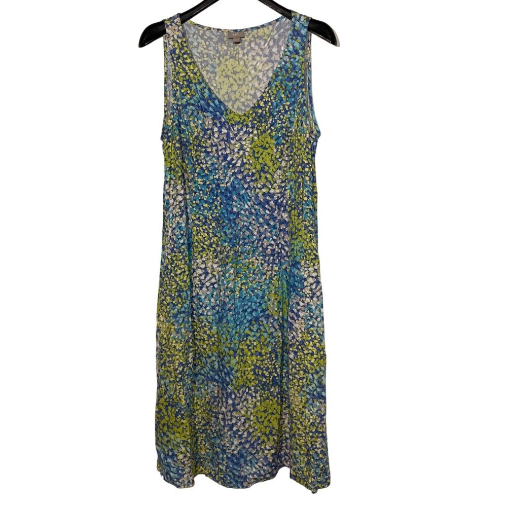 J. Jill Blue and Green Sleeveless Dress